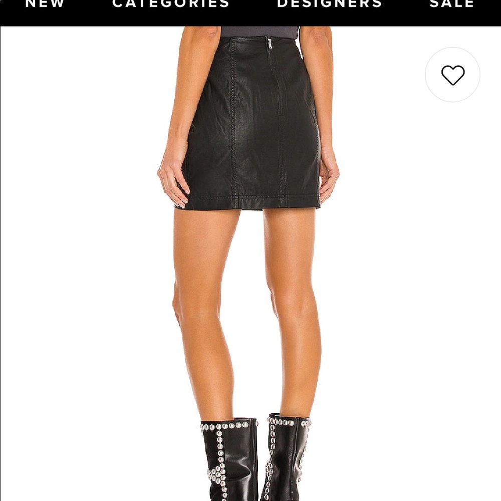 Vegan mini leather skirt free people